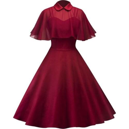 Womens Cape Gothic Dress Plus Size Cloak Sleeve Vintage Steampunk Party Goth Punk Lolita Black Summer Dresses Vestidos Jurken