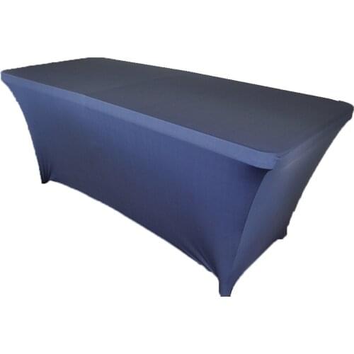10Pcs Navy Blue 6ft Square Strenth Spandex Table Covers Banquet Tablecloths For Wedding Party Banquet Decor Free Shipping