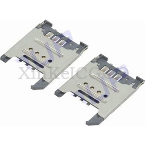 Free shipping 100PCS MUP-C717 SIM Card Socket Flip 6P Mental Card Connector New and original