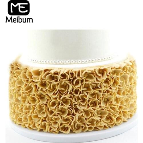 2 Styles Rose Flower Ruffle Petal Silicone Fondant Cake Mold Sugar Craft Wedding Pastry Border Decorating Moulds Baking Tools