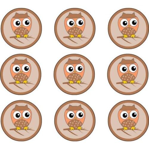 20Pcs/lot Edible Cute Owl cupcake Topper Pre Cut Wafer Paper Decoration Boy Girl Baby Birthday Party Supply Cake Decoraing Tools