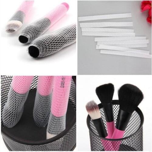 200pcs/lot Cosmetic Beauty Brush Protector Pen Guards Make Up Brushes Sheath Mesh Netting Protector Cover Makeup Tools Xmas Gift