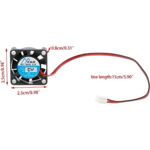 25×25×7mm DC 5V 12V 2-Pin Cooler Brushless Chipset Heatsink Mini Cooling Fan 2507