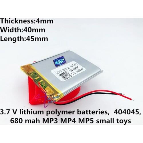 3.7V,680mAH,[404045] PLIB ; polymer lithium ion / Li-ion battery for CAMERA,mp3,mp4,cell phone,power bank