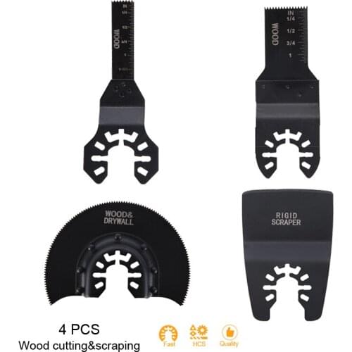 4 pcs Oscillating Multi tool Saw Blades Set Wood Cutter&Scraper Multitool Renovator