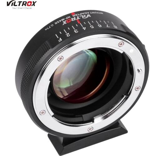 Viltrox-m43 lens adapter, focal reducer, speed boost, turbo aperture, 0.71x for nikon lens for m4/3 camera, panasonic olympus