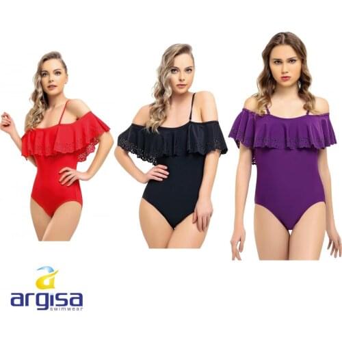 Argisa 6029 Laser Flounces Tassels Strapless Swimwear 38-44 Turkey Womens Swimwear Fashion One Piece Beachwear Bodysuits