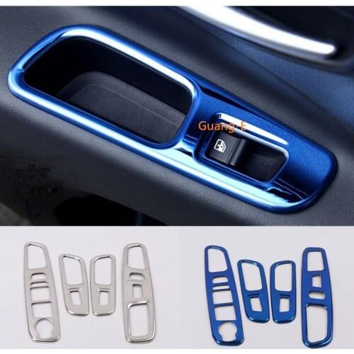 Car Inner Door Window Glass Switch Panel Trim Frame Armrest Handrail Styling 4pcs For Jeep Renegade 2016 2017 2018 2019 2020