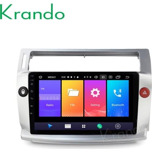 Krando 2+32G Android 9.0 9" IPS touch car radio Multimedia player for Citroen C4 2004-2009 navigation system gps No 2din DVD