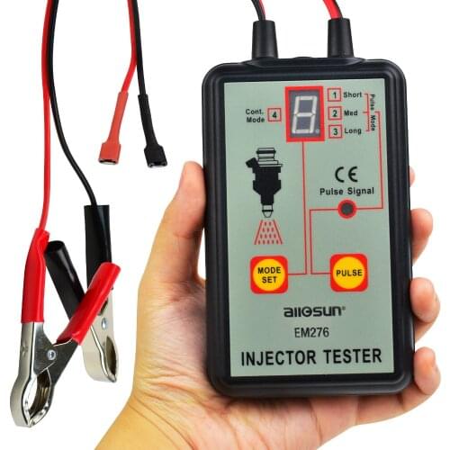 Automotive Fuel Injector Tester, 12V 4 Pulse Modes, Handheld Car Vehicle Fuel Pressure System Individual Test Stuck/Leaking/Burn
