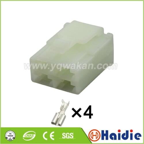 Free shipping 5sets 4pin auto plastic electric auto cable housing harness unsealed plug connector 6070-4611