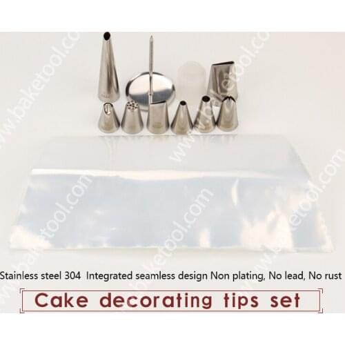 Free Shipping 8PCS Stainless Steel 304 Cake Decorating Piping Nozzles Pastry Bag Cupcake Icing Tips Set