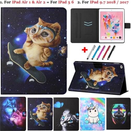 For iPad 9.7 2018 Case Tablet Shell Coque For IPad 9.7 2017 5th 6th Generation Cover Tablet For IPad Air 1 2 Case Funda + Pen