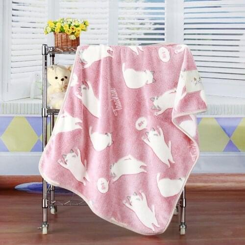 Baby Blankets Newborn Swaddle Baby Wrap knitted Blanket For Kid Rabbit Flannel Plaid Infant Toddler Bedding Swaddling 100*75CM