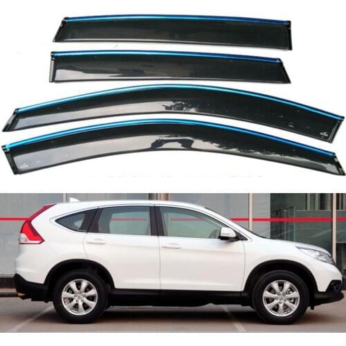 For Honda CRV CR-V 2012 2013 2014 2015 2016 Sun Shield Door Window Visor W/ Chrome Trim