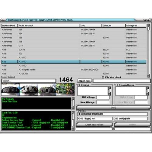 Dashboard Service Tool 1.8