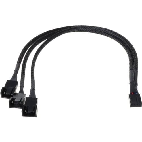 30CM 3pin/4Pin to 3 Ways Y Splitter Cable Fan 4 Pin to 3x4Pin/3Pin Extension Cable for PC Computer Laptop Accessories