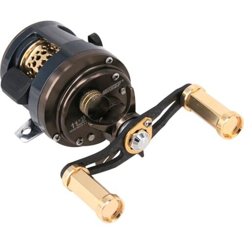 2021 Update Durable Baitcasting Round Fishing Reel 11+1BB Metal Spool Carbon Handle JKS Lure Micro Object Black Fish Lightweight