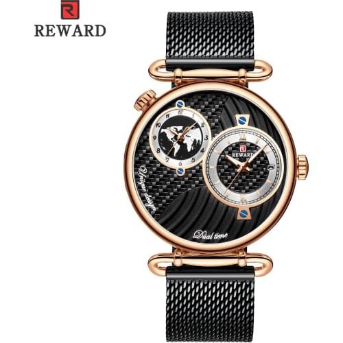Reward multi-function sports quartz watch mens steel belt wristwatches