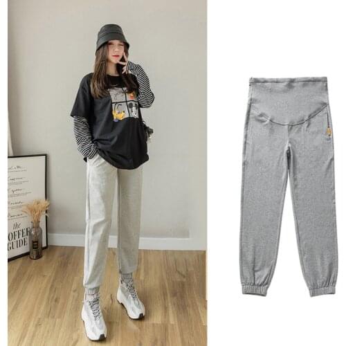 Fashion Maternity Womens Pants Spring Autumn Pregnant Outwear High Elastic Waist Casual Harem Pants Pregnancy Sports Trousers