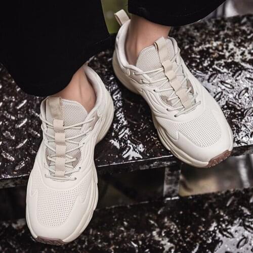 Spring and autumn brand mens shoes high quality breathable fashion trend comfortable microfiber leather outdoor casual shoes