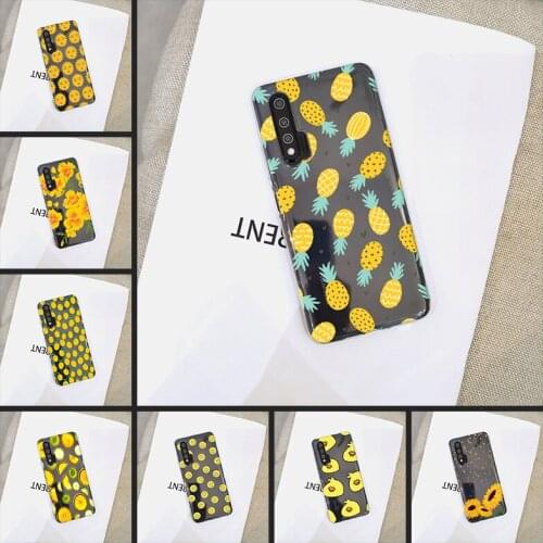 Soft Yellow Pineapple Flower Lemon Back Cover For Huawei Nova 5t 5i 5 Pro 5z Nova 7 6 Se Pro 5G Phone Case Silicone Transparent