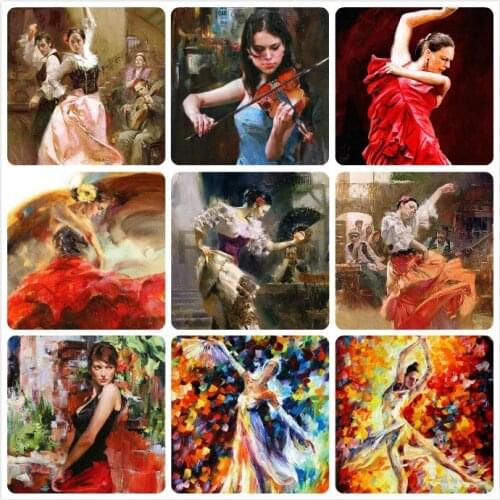 New Diy Diamond Painting Cross Stitch Oil painting dancer playing Mosaic Square Round/Square Drill Diamond Embroidery Home Decor