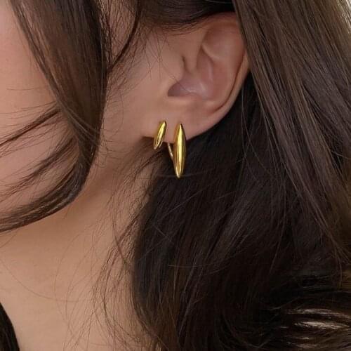 New Trend Punk Personality Designer Piercing Gold Stud Earrings For Women Korean Japanese Fashion Ear Jewelry Girls Party Gift