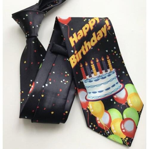New Design Tie Happy Birthday Necktie with balloon for Party
