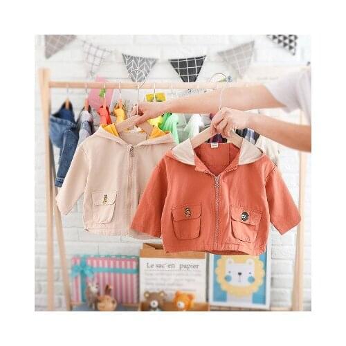 2019 Autumn New Boys and Girls Jackets Childrens Hooded Coat Kids Long Sleeve Casual Trench Coats Toddler Outwear Windbreaker