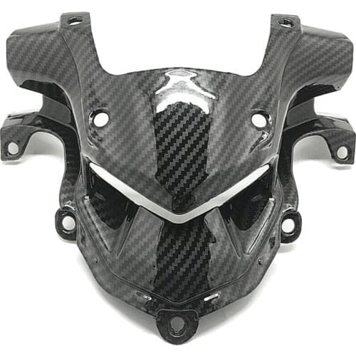 DHBH-Motorcycle Carbon Fiber Front Fairing Aerodynamic Headlight Upper Top Cover Beak Nose for Kawasaki Z900 2017-2019