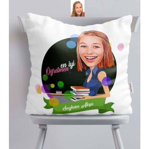 Personalized Best Teacher Caricature Of Satin pillow-2