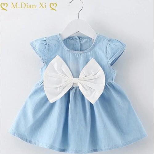 Baby Girls Dress Summer Girls Fashion Infantile Dresses Cotton Childrens Clothes Bow-knot Style Kids Clothing Princess Dress