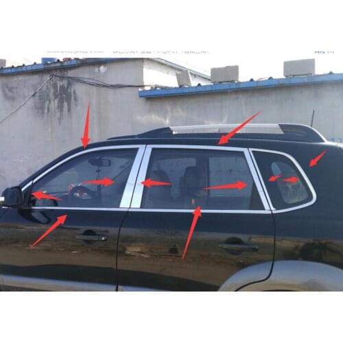 04-09 Stainless steel full frame sill with Decorative window stickers for hyundai Tucson 2004-2006 2007 2008 2009