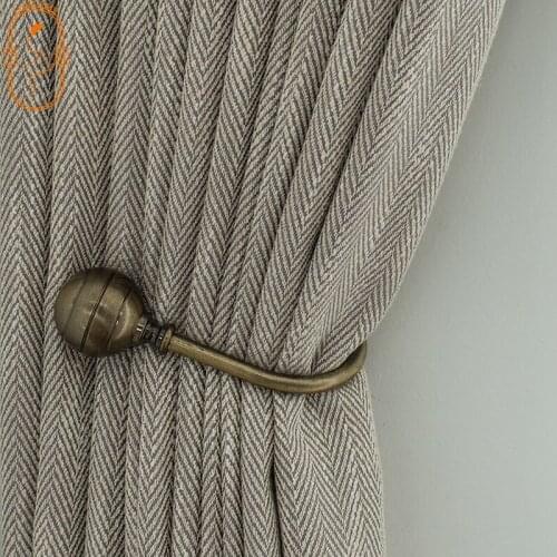 Nordic High-end Geometric Herringbone Curtain Thick Cotton Linen Blackout Curtains for Living Room Bedroom Finished Product