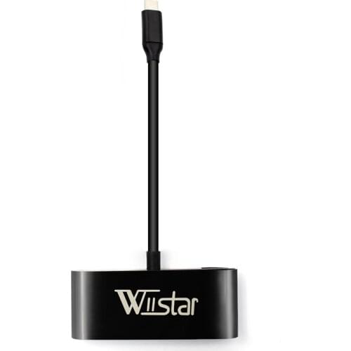 USB C Type C to HDMI VGA 3.5mm Audio Adapter 3 in 1 USB 3.1 USB-C Converter Cable for Laptop Macbook Google