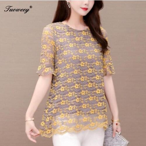 Short Sleeve Womens Shirts O Neck Floral Printed Casual blusas Long Tops Flower Fitness Women Top summer Plus Size 5XL