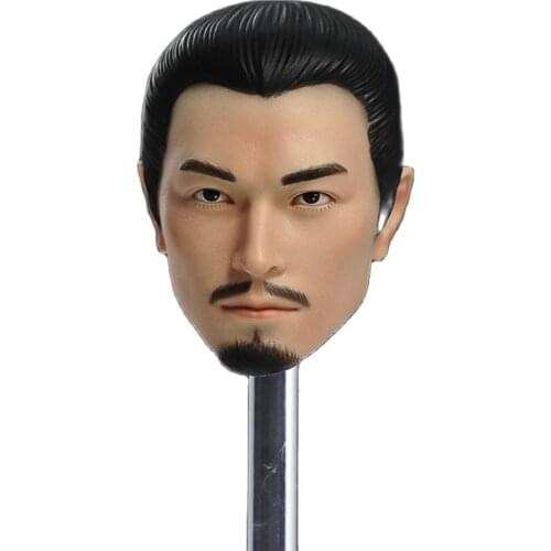 1/6th Chinese Ancient Soldier PVC Male Head Sculpt Head Carving Model Fit 12'' Action Figure Body