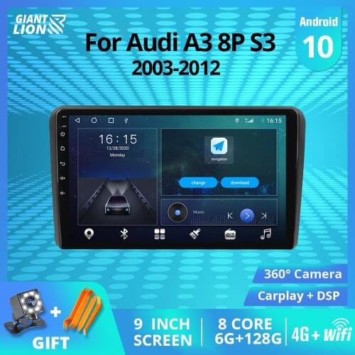 2DIN Android10.0 Car Radio For Audi A3 8P S3 2003-2012 Auto Radio GPS Navigation Stereo Receiver Car VideoCar Multimedia Player