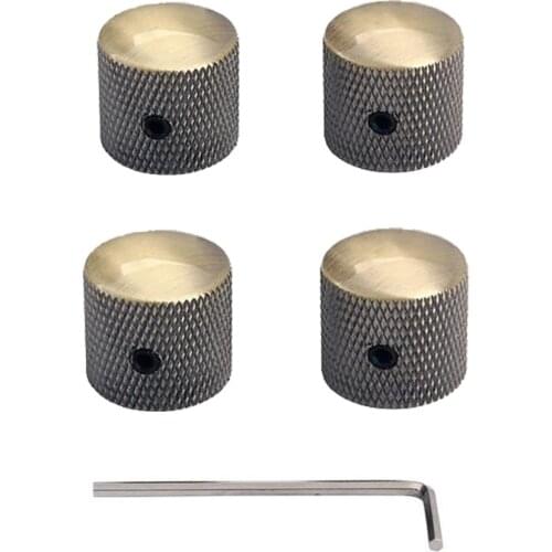 4Pcs Metal Electric Guitar Knobs Bronze Dome Volume Tone Control Knob Cap With Wrench For LP SG Guitar Accessories