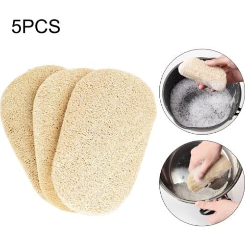 5pcs Loofah Brush Scrubbing Pots Dishwashing Brush Cleaning Tools Kitchen Accessories