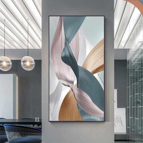Abstract Modern Ribbon Poster Yellow Green Blue Texture Wall Art Pictures Print Canvas Painting Living Room Home Decor Poster