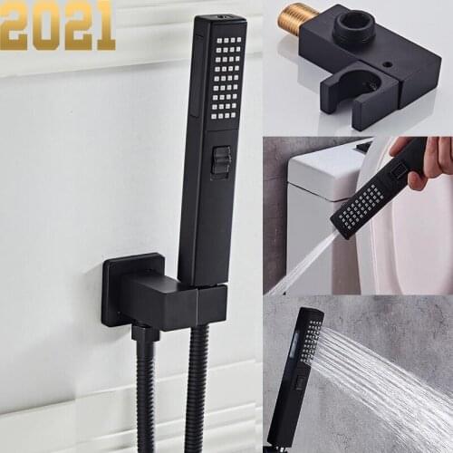 Bathroom Accessories Black Wall Brass Shower Mounting Brackets Black Shower&Spray 2 Function Handheld Sprinkler Balck 150CM Hose