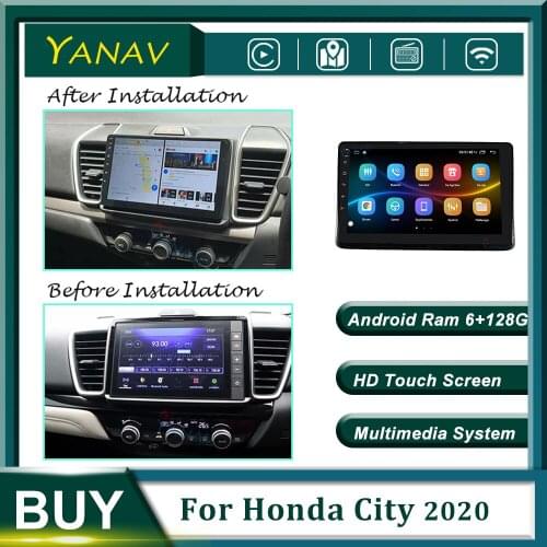 128G Android 2Din Car Radio Audio Stereo Receiver For Honda City 2020 GPS Navigation Video HD Touch Screen Multimedia MP3 Player