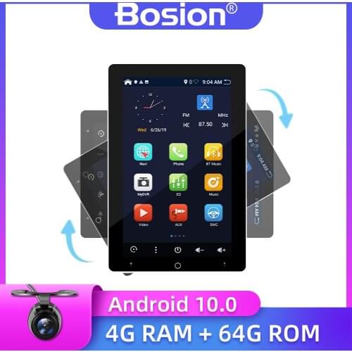 Bosion 10.1" Android 10.0 Car ultimedia Player Universal GPS Navigation Radio Rotation screen 2 Din DSP IPS Car Stereo 4GB+64GB
