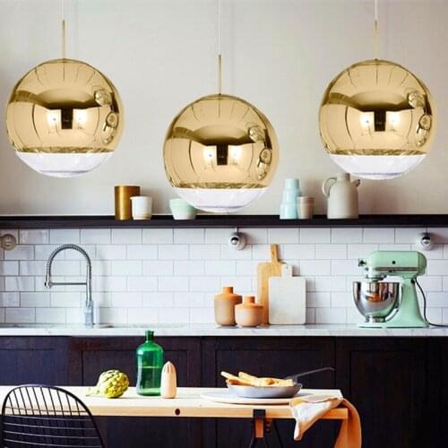 Bar Pendant Lighting Gold Glass Lamp Modern Kitchen Pendant Light Hotel Lights Bedroom Study Office Ceiling Lamp Bulb Include