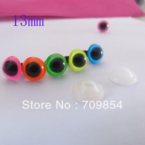 Free shipping!!! 100pcs/lot 13mm Non-toxic safety eyes bear eyes with washer top quality mixed color toy eyes