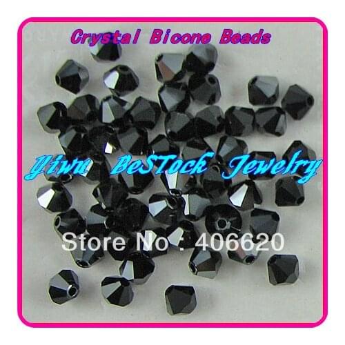 Free Shipping, 720pcs/Lot 3mm jet hematite color Chinese Top Quality Crystal Bicone Beads