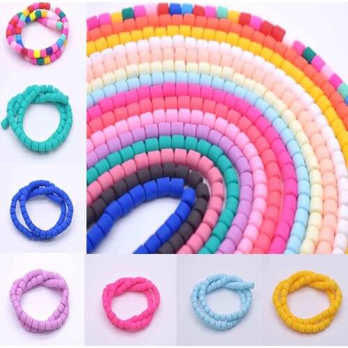 Fashion 19 Colors Cylindrical Polymer Clay Spacer Loose Handmade Beads For DIY Necklace Bracelet Accessories