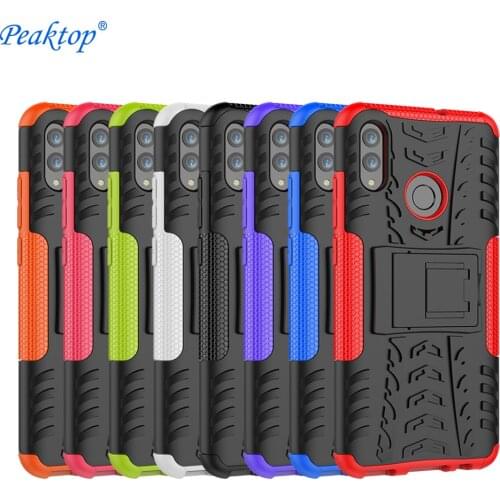 Peaktop For Cover Huawei P Smart 2019 Case Armor Silicone Hard Plastic Case For Huawei PSmart 2019 with Phone Holder Stand